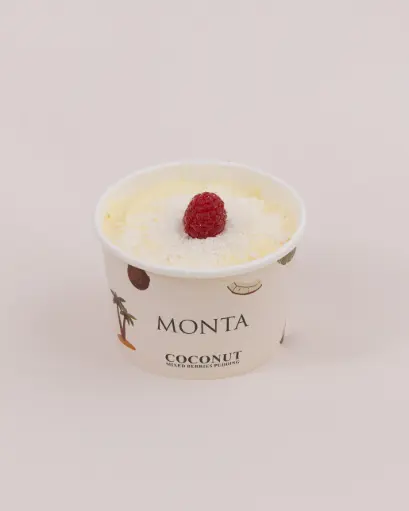 coconut mix berries pudding