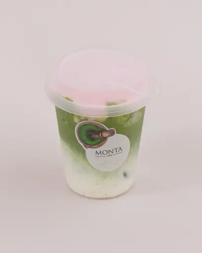 Pink foam matcha